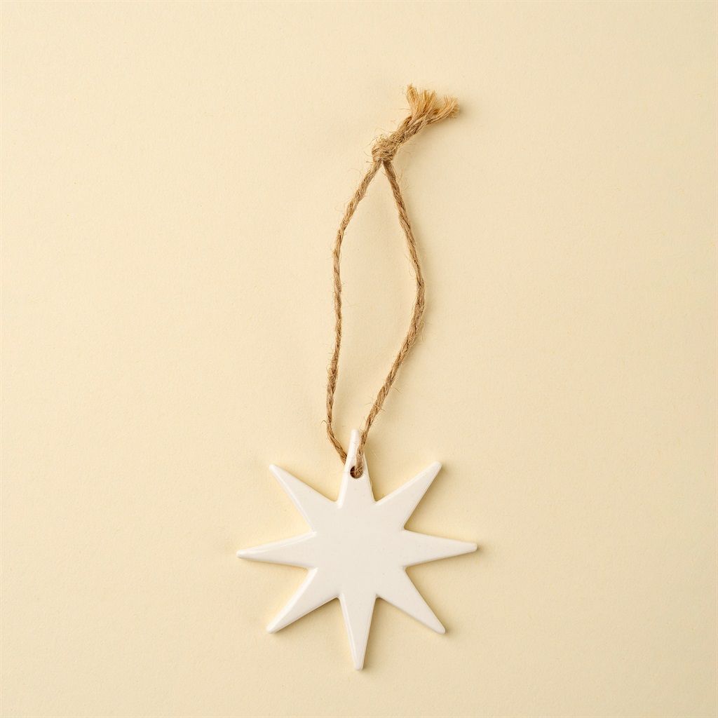 Porcelain Star Holiday Ornament