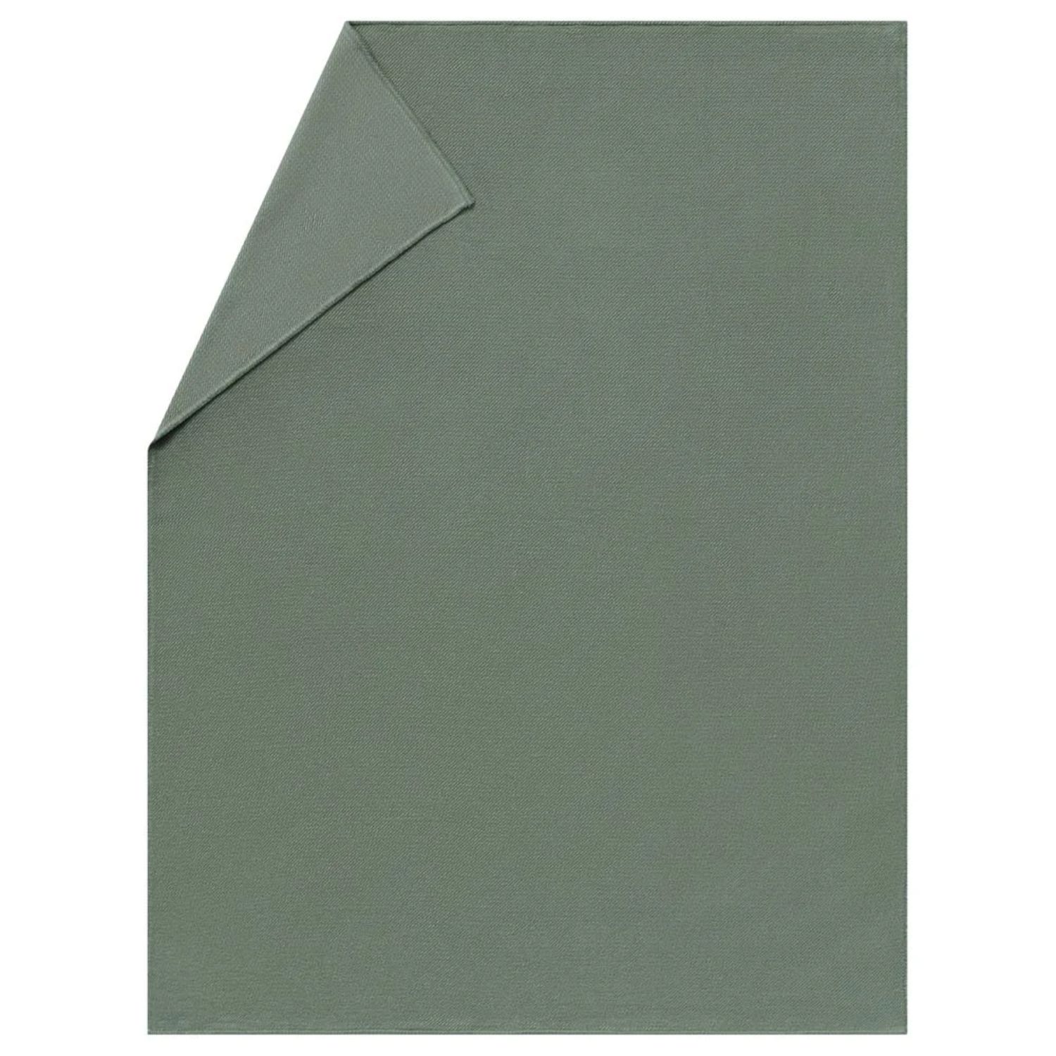 CORDI Green Plaid "solid" Throw 200 x140 cm