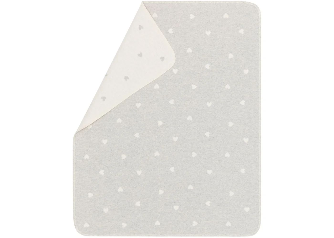 JUWEL Grey "Hearts Allover" Baby Blanket 90x70cm