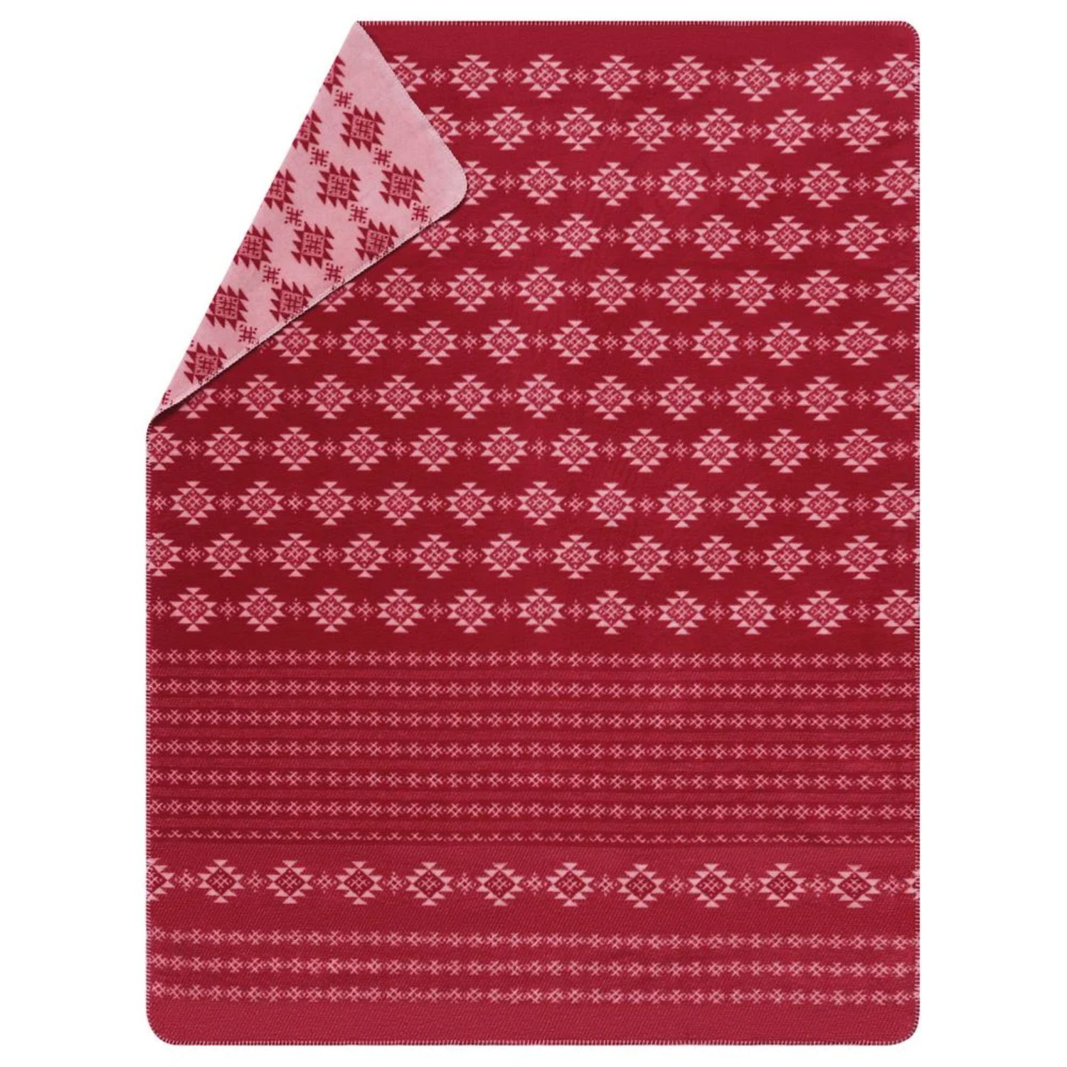SAVONA Red "Norwegian Border" Throw 200 x150 cm