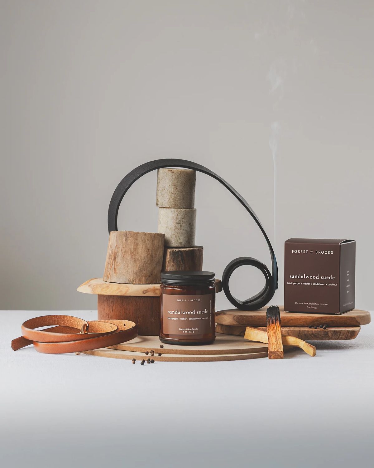 Sandalwood Suede Wooden Wick Candle