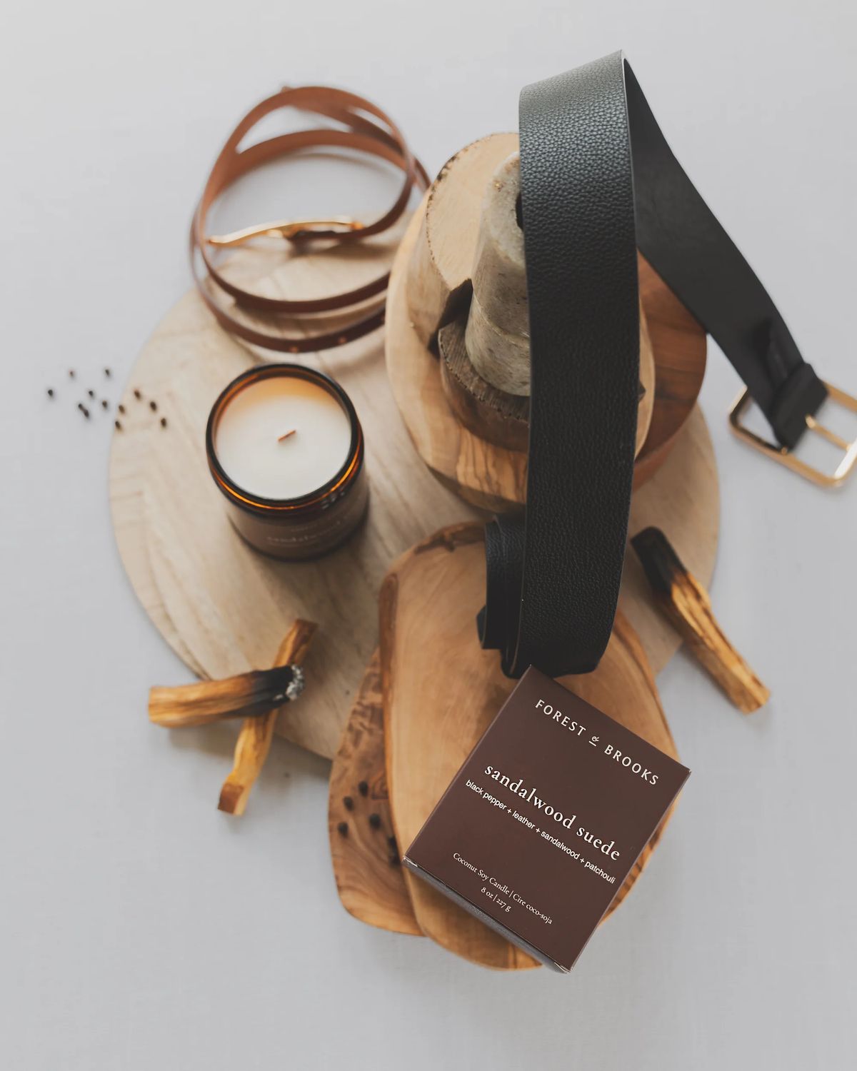Sandalwood Suede Wooden Wick Candle
