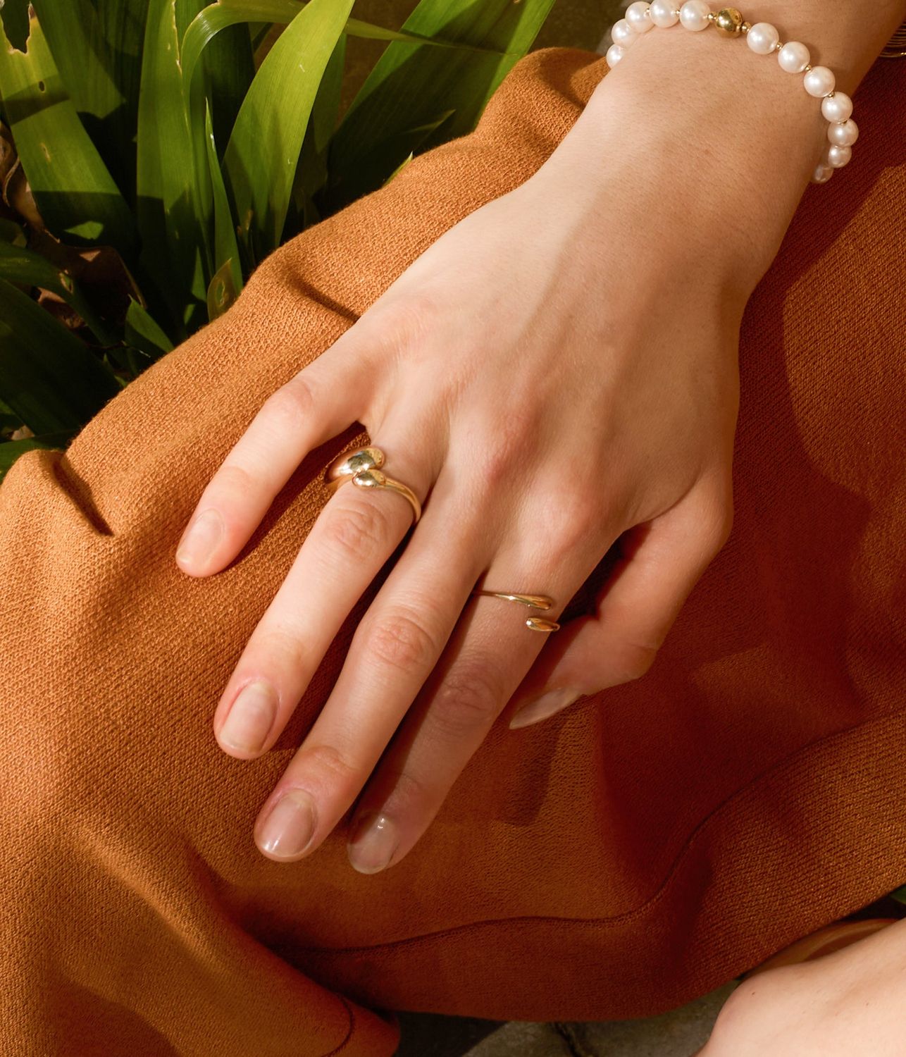Valerie adjustable ring - gold-plated steel