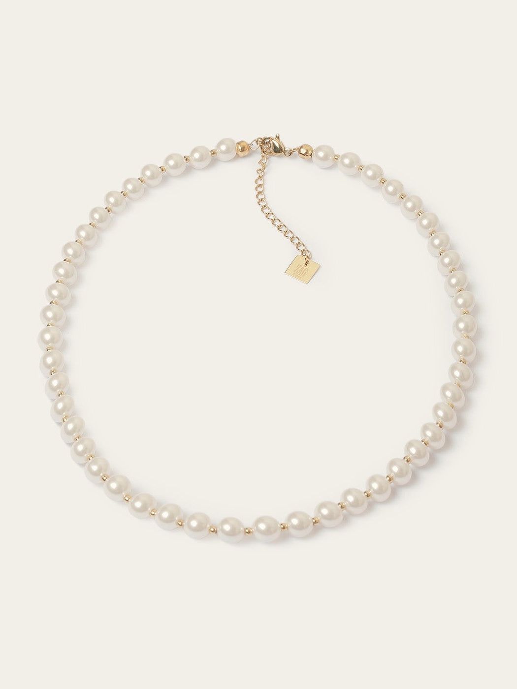 Livia necklace - gold-plated steel, mother-of-pearl - 6mm