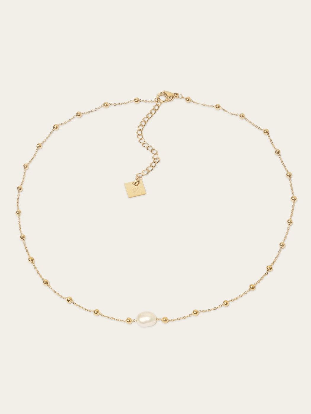 Izia necklace - gold-plated steel, cultured pearl
