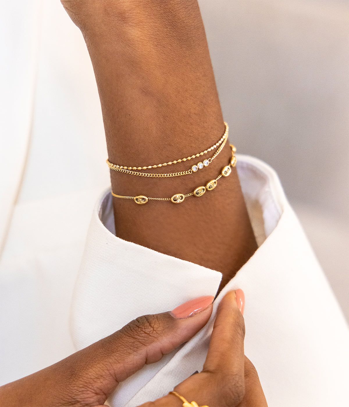 Vicenza bracelet - gold-plated steel, cubic zirconia