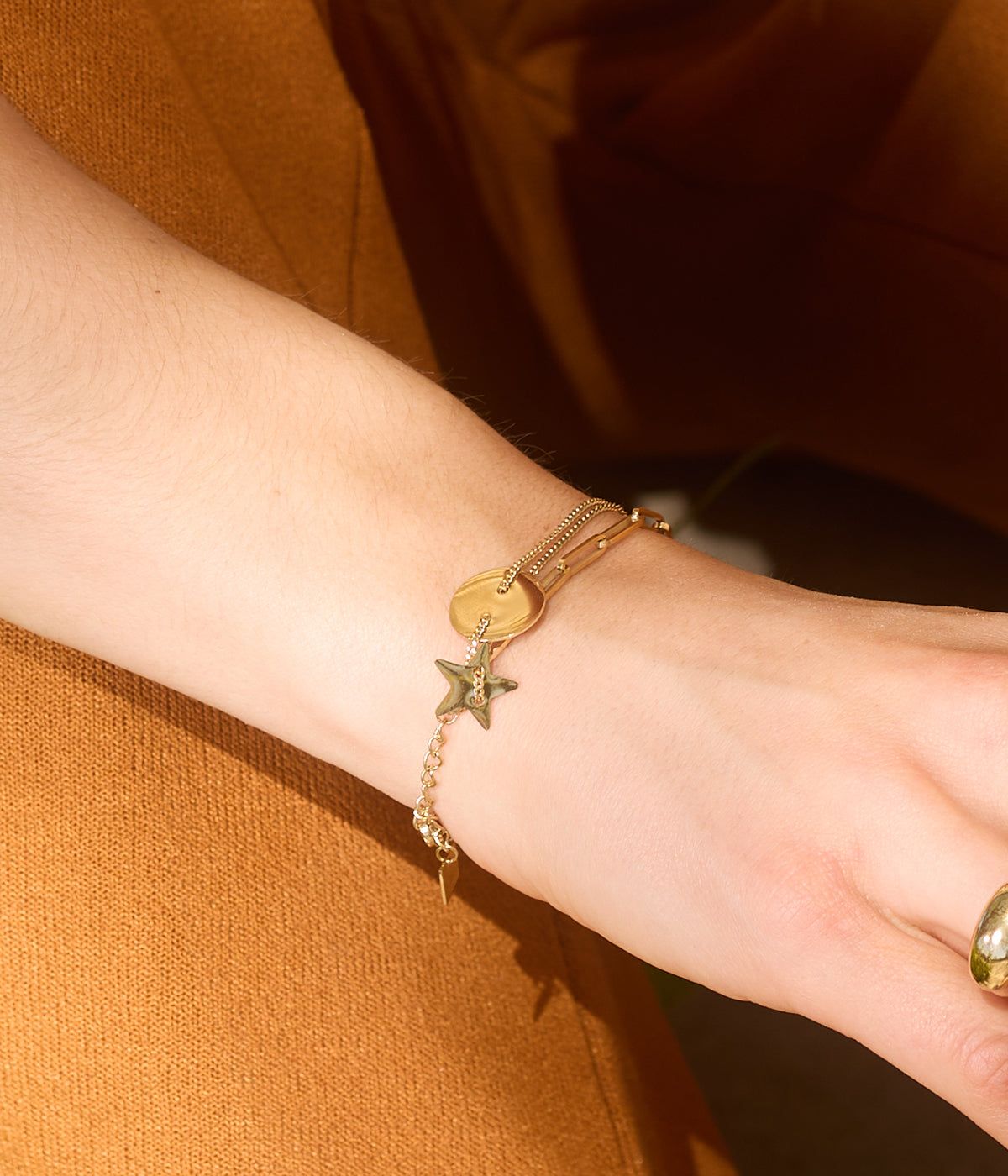 Star bracelet - gold-plated steel
