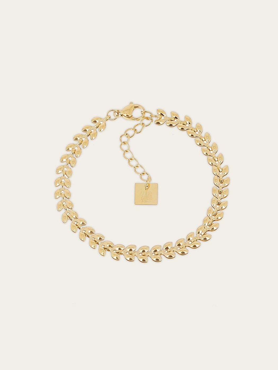 Leaf bracelet - gold-plated steel
