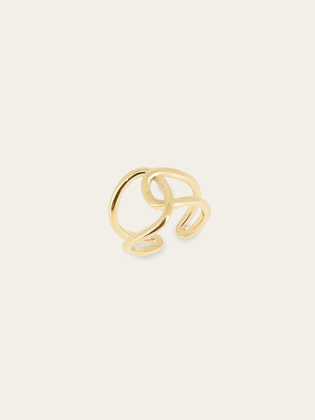 Kora ring - gold-plated steel - 16x21mm