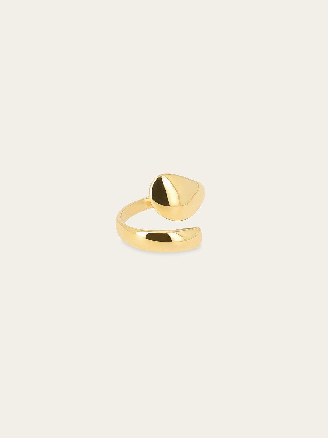 Hug adjustable ring - gold-plated steel