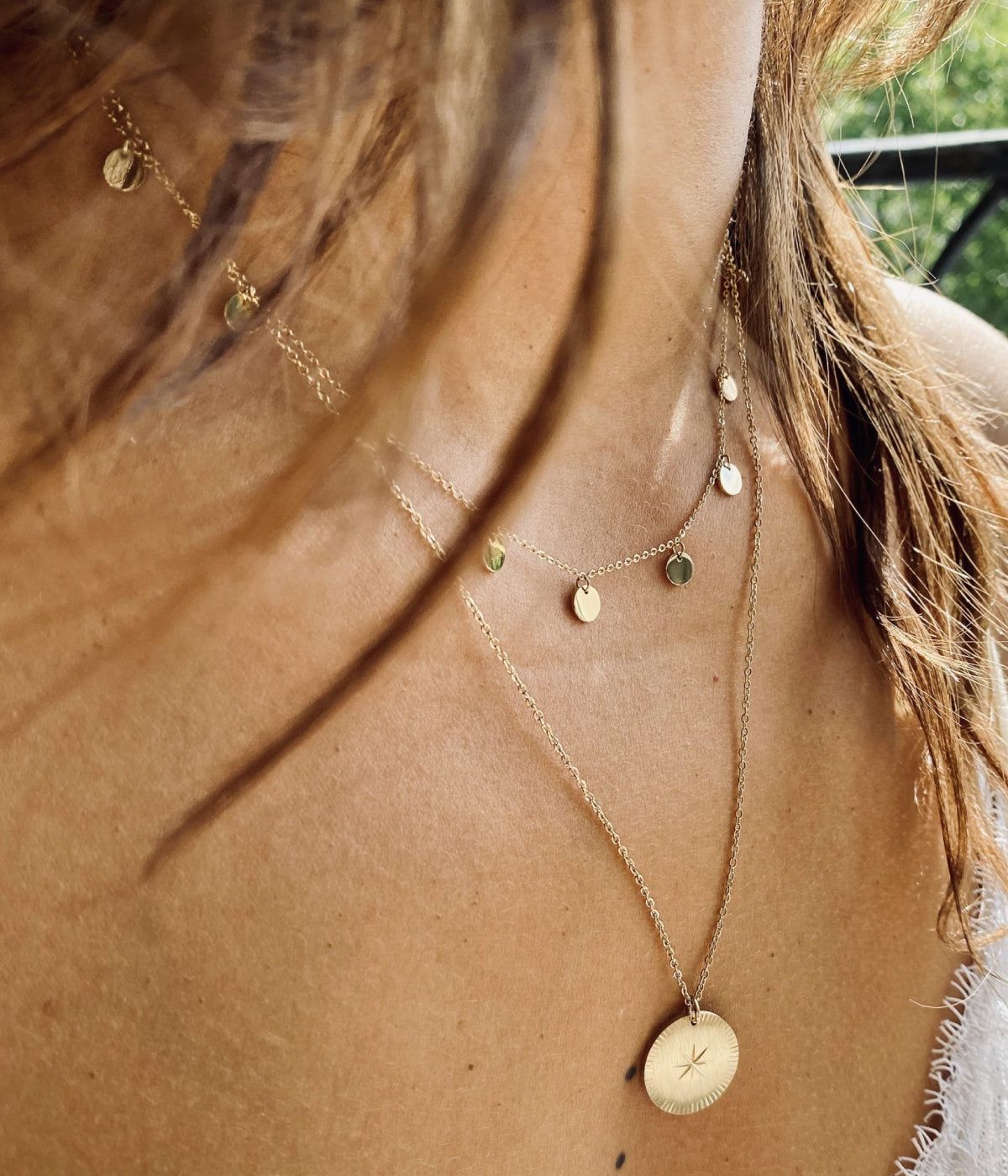 Confettis necklace - gold-plated steel