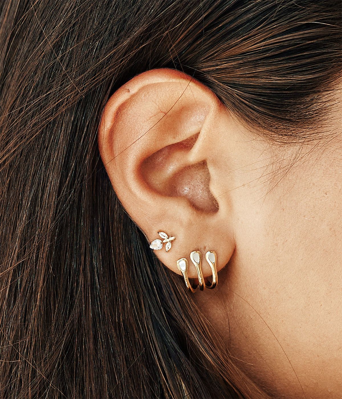 Circee earrings - gold-plated steel, cubic zirconia