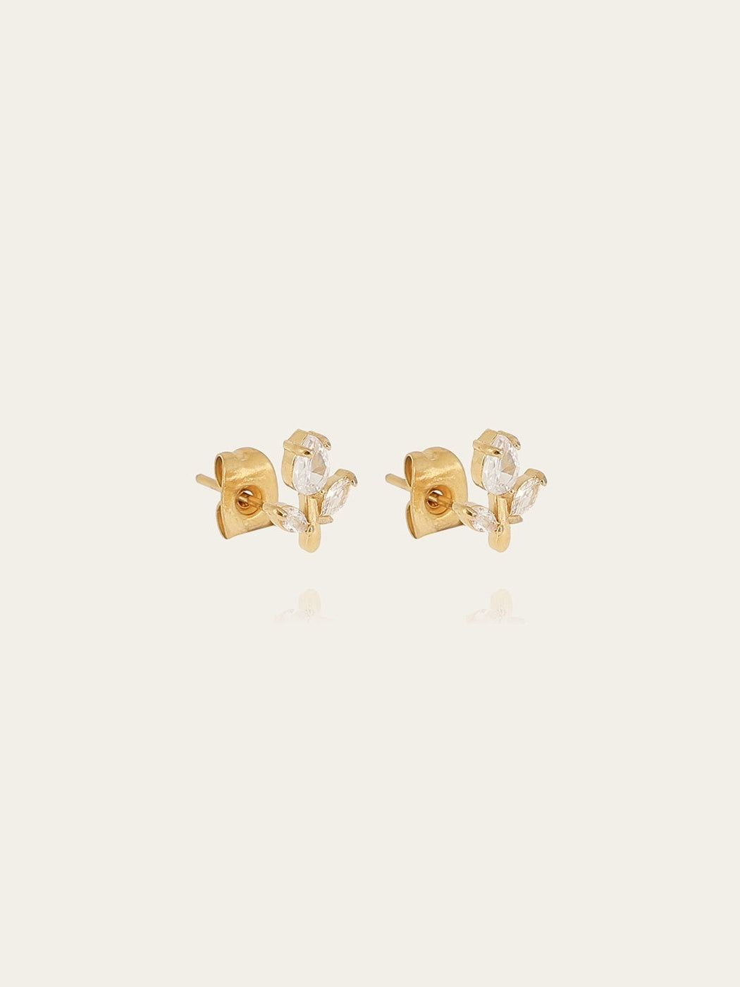 Circee earrings - gold-plated steel, cubic zirconia