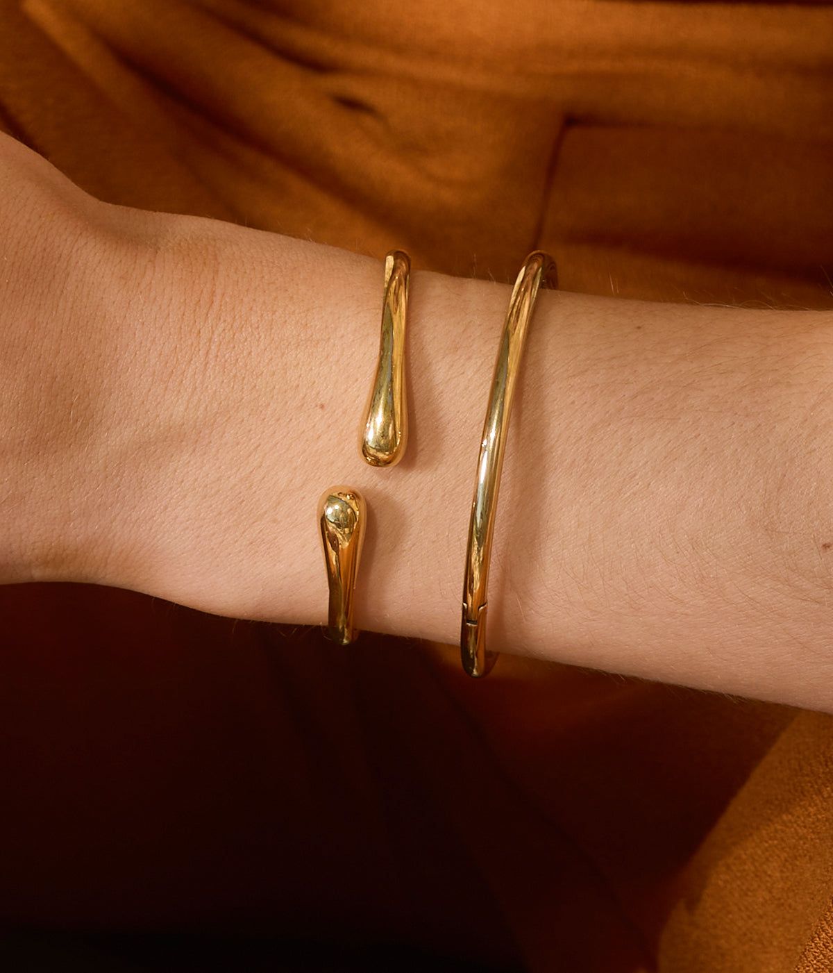 Chenille bracelet - gold-plated steel