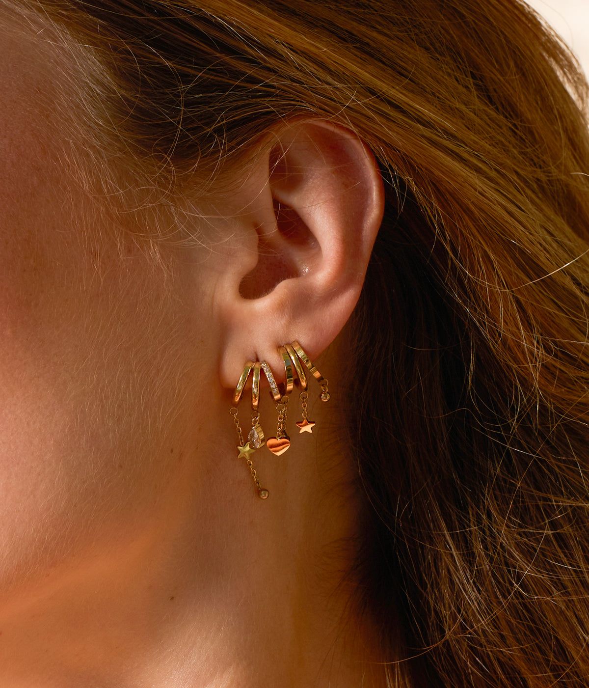 Beatriz earrings - gold-plated steel, cubic zirconia