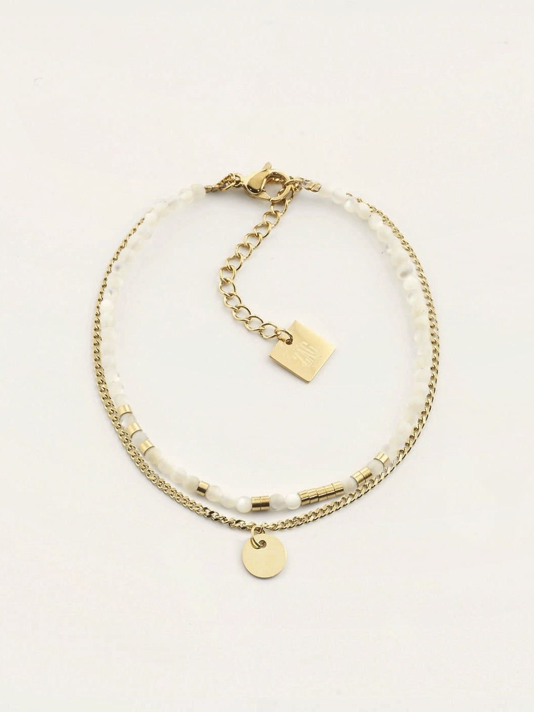 Apache bracelet - gold-plated steel, mother-of-pearl