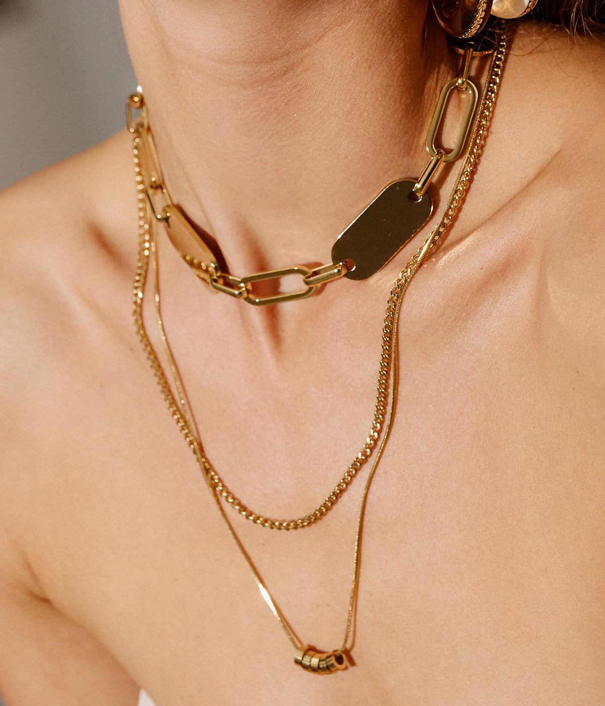 Osari necklace - gold-plated steel