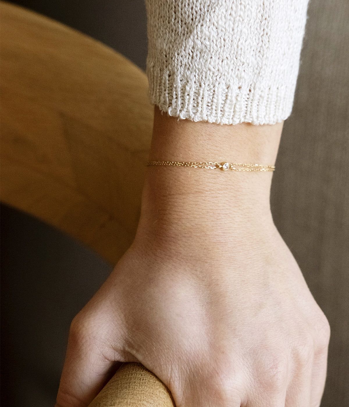 Odile bracelet - gold-plated steel, cubic zirconia