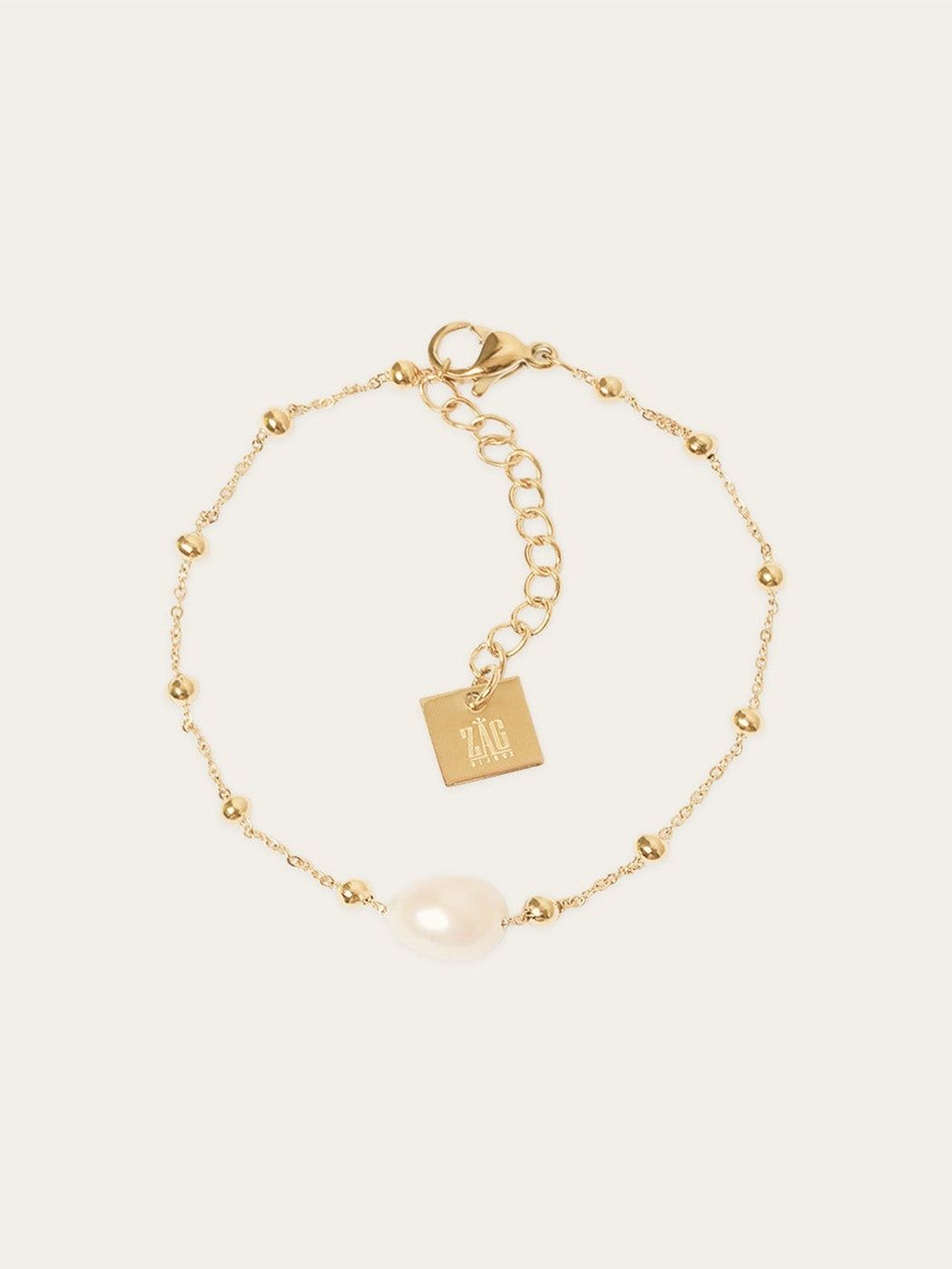 Izia bracelet - gold-plated steel, cultured pearl