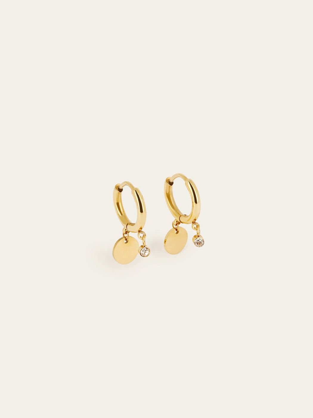 Bea earrings - gold-plated steel, cubic zirconia