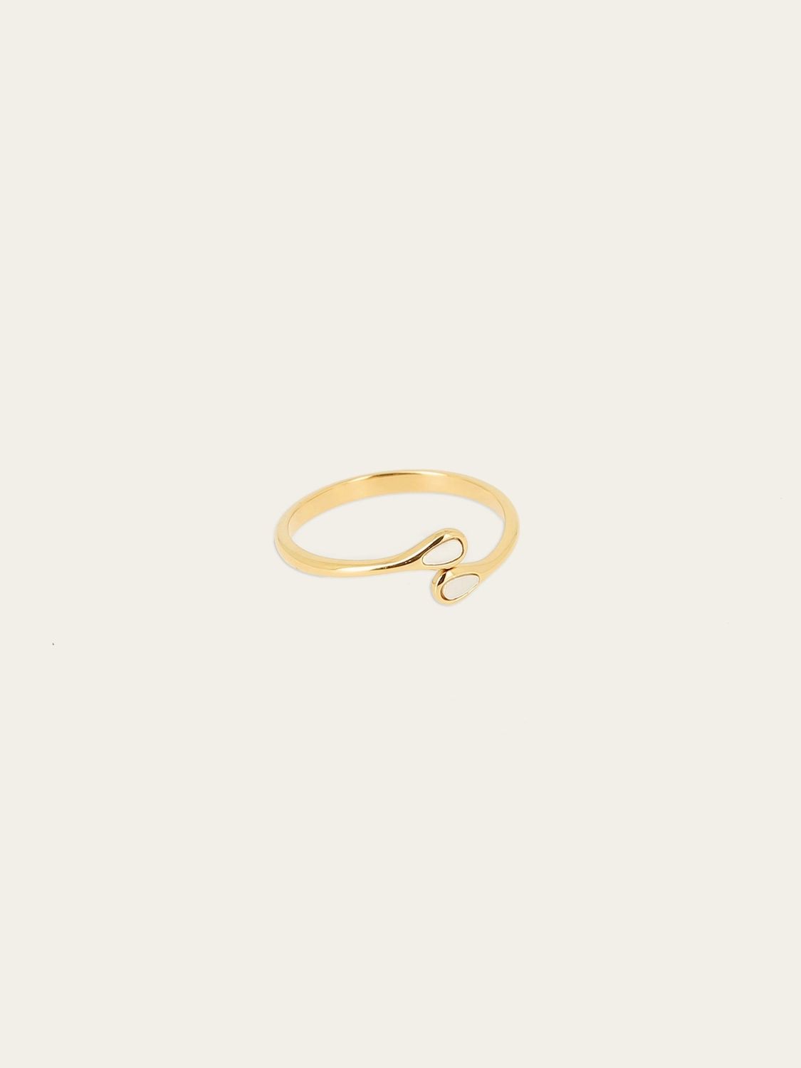 Enora adjustable ring - gold-plated steel, white mother-of-pearl