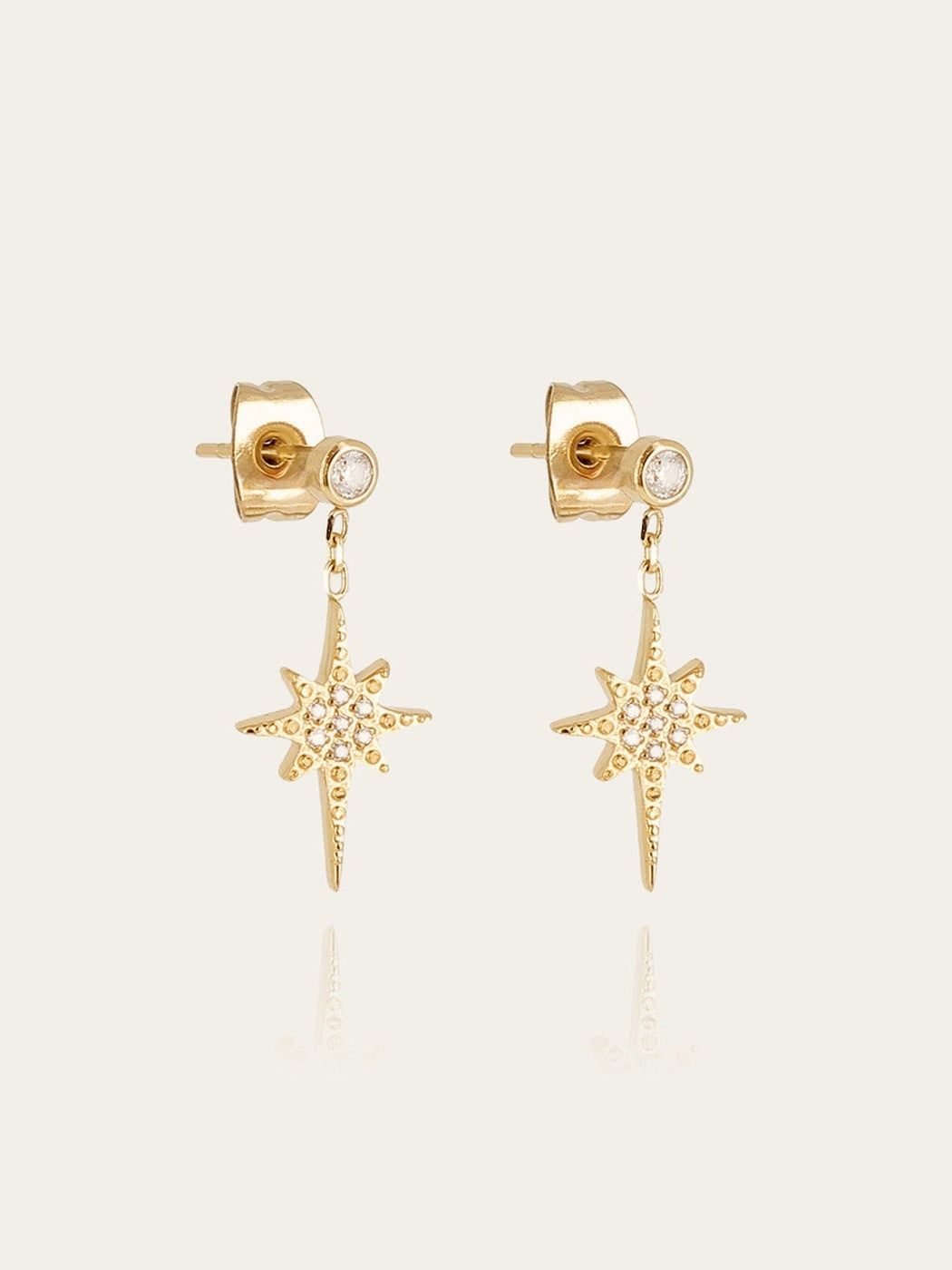 Dresden earrings - gold-plated steel, cubic zirconia