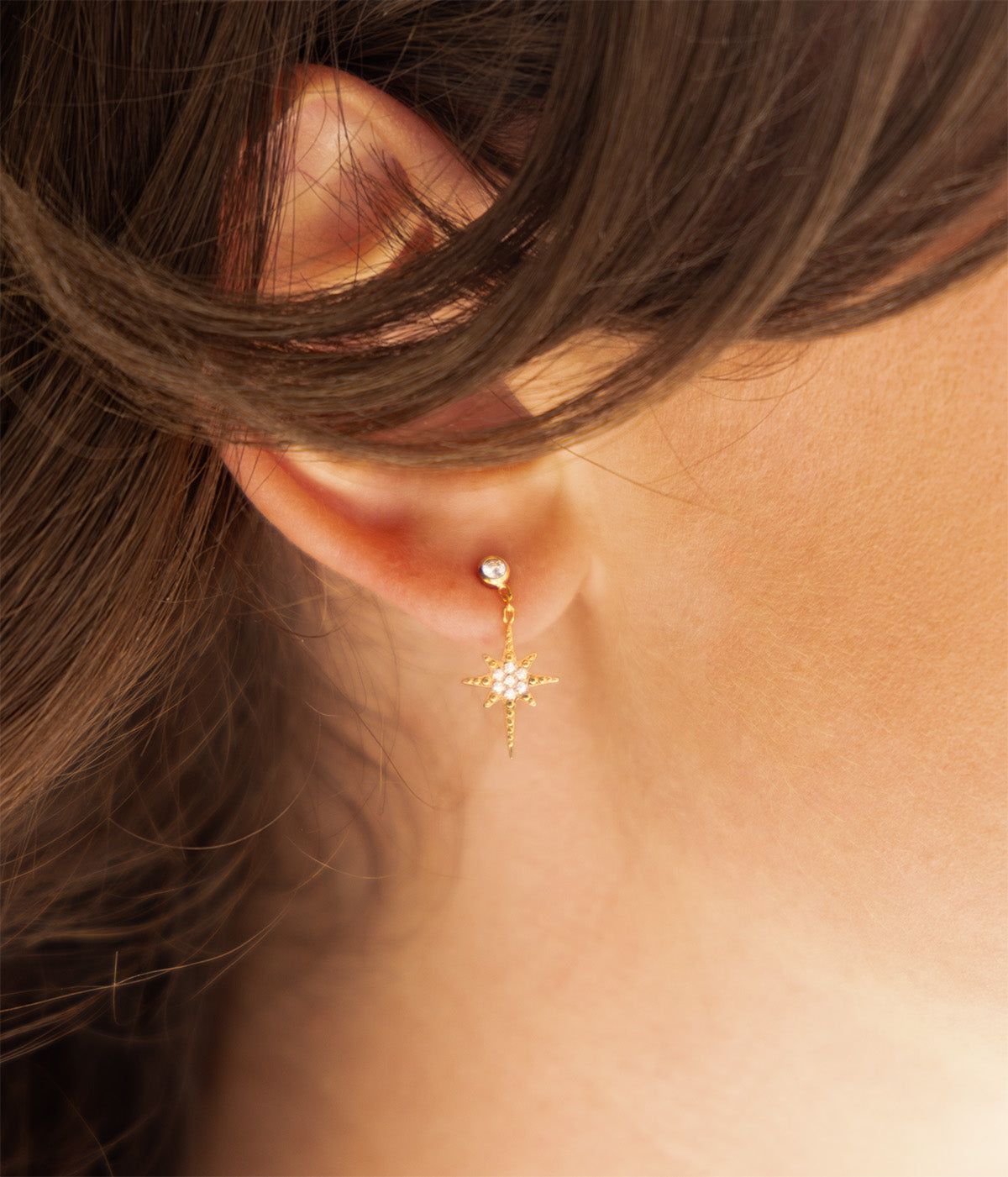 Dresden earrings - gold-plated steel, cubic zirconia