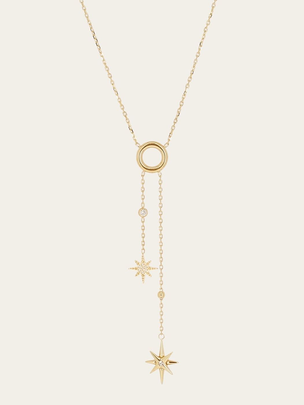 Delta necklace - gold-plated steel, white detail