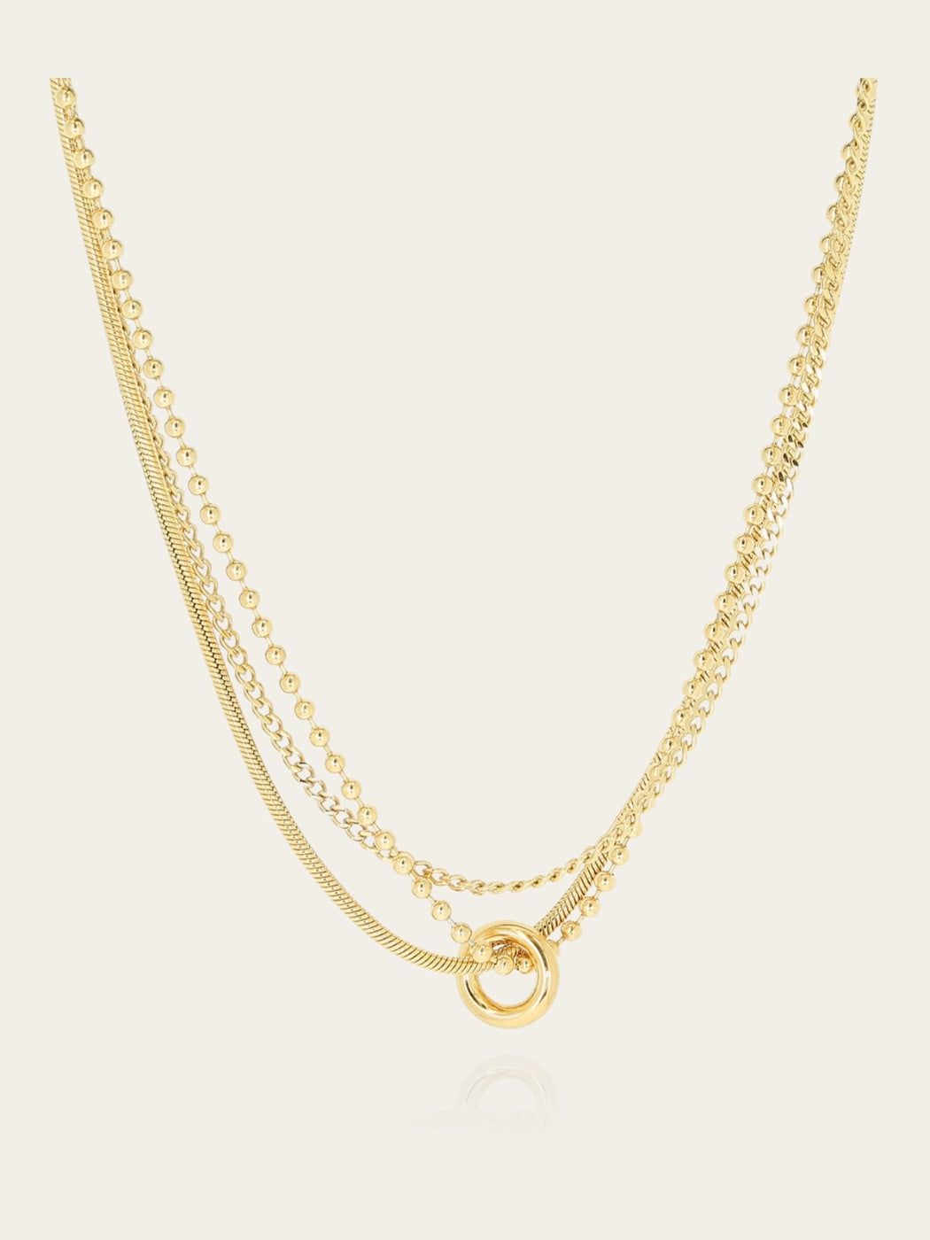 Delta necklace - gold-plated steel