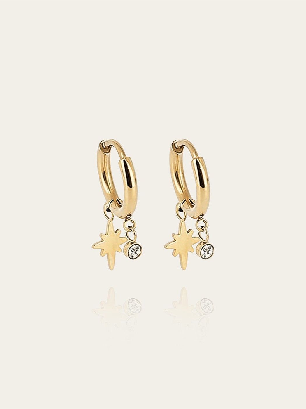 Cap Skirring earrings - gold-plated steel, cubic zirconia