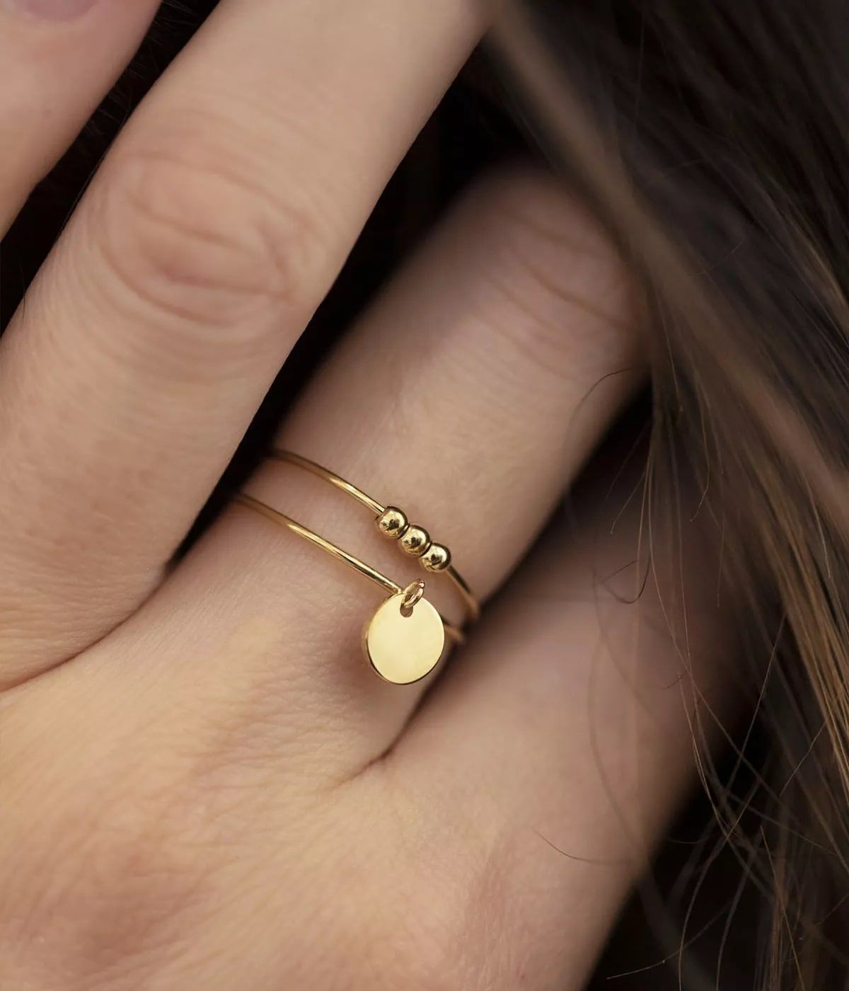 Atomium ring - gold-plated steel