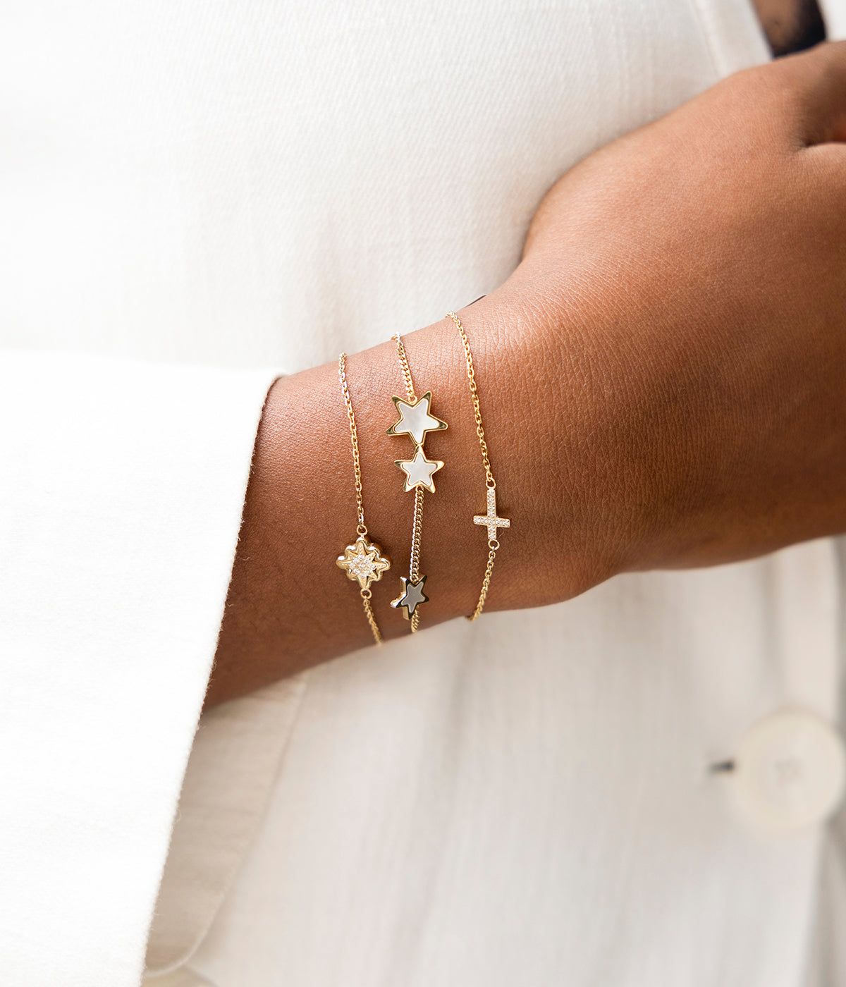 Alvida bracelet - gold-plated steel, cubic zirconia