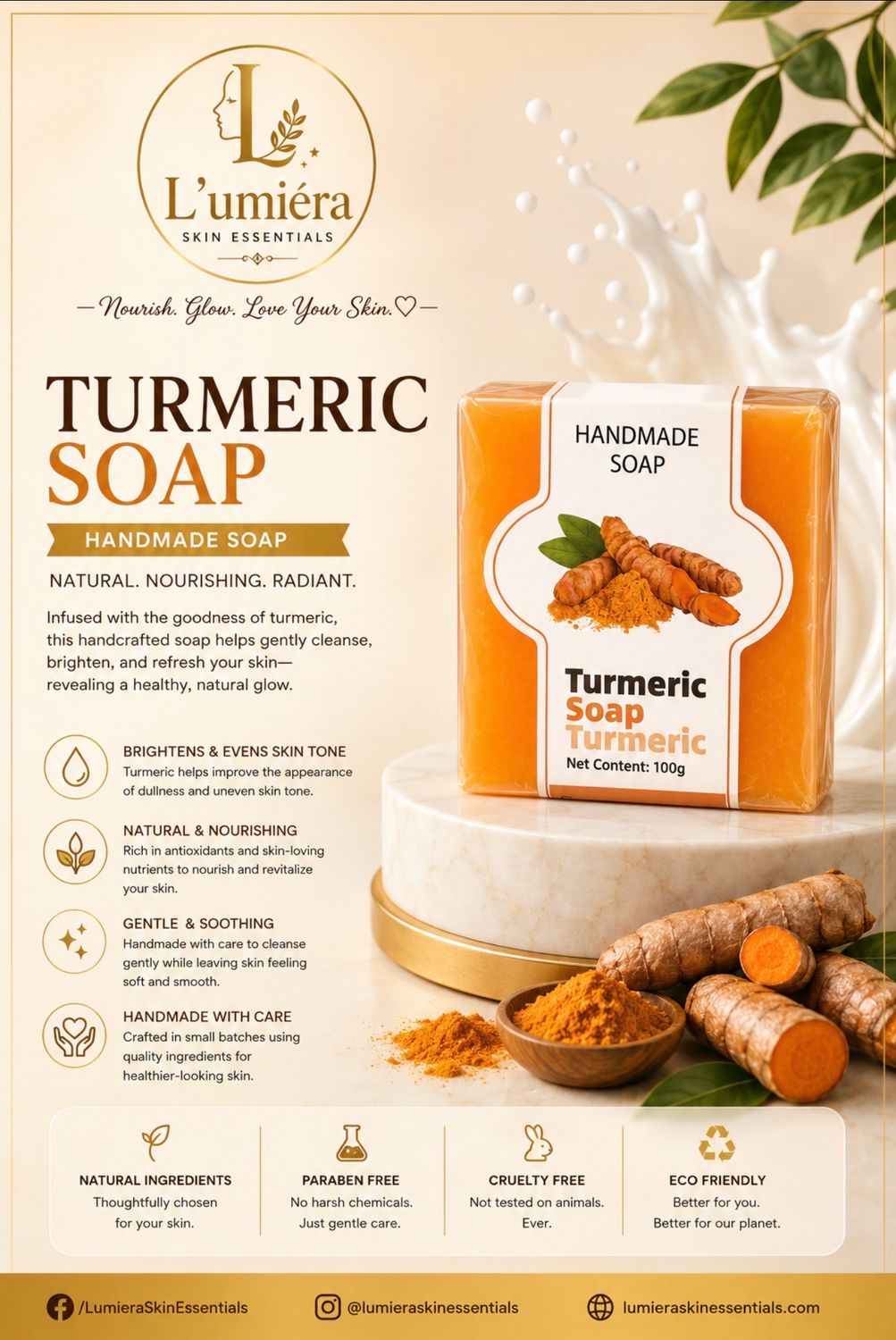 L’umiéra Signature Essentials Handmade Turmeric Soap 100g