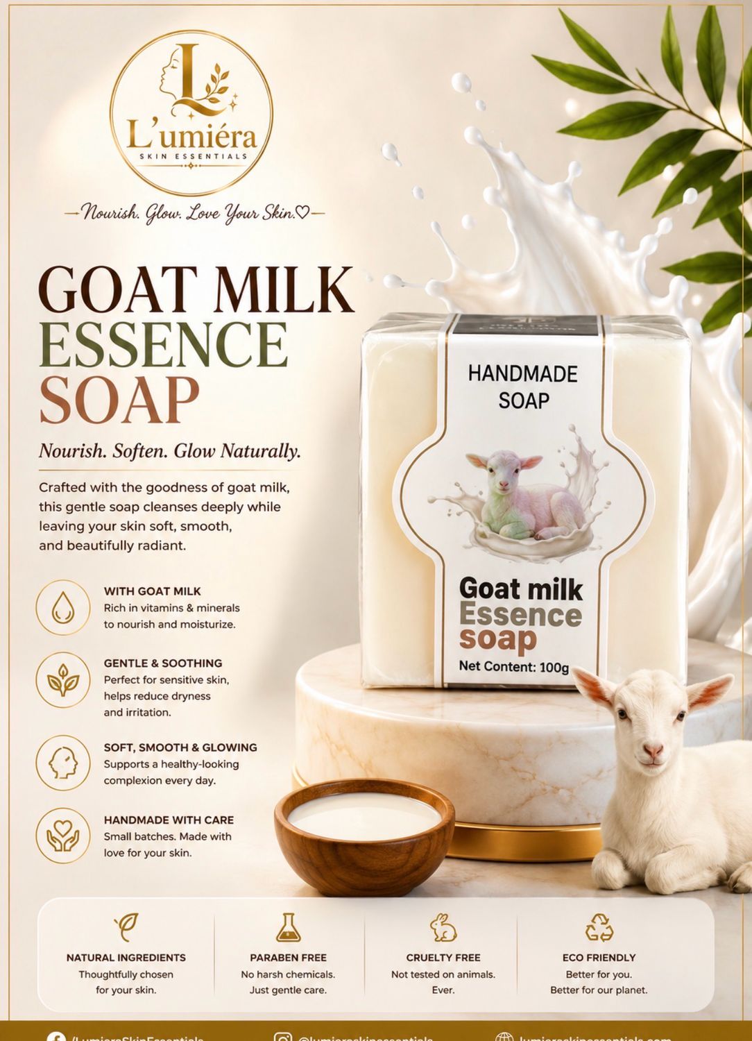 L’umiera Signature Essential Collections Handmade Goat’s Milk Essential Oil 100g