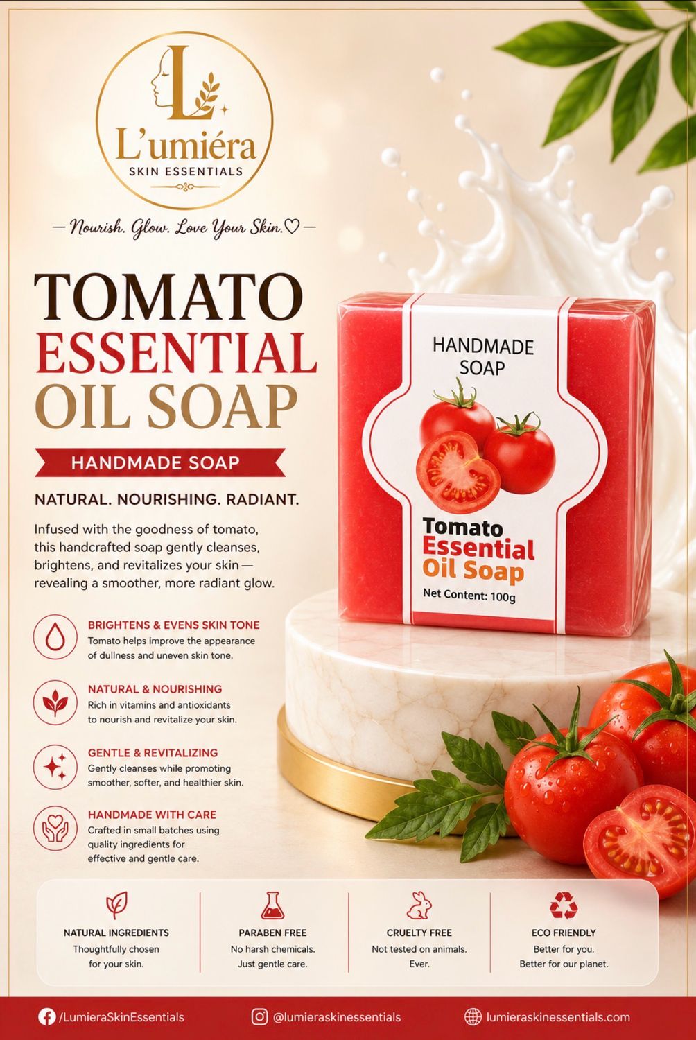 L’umiéra Signature Essentials Collections. Handmade Organic Tomato Essential Oil 100g