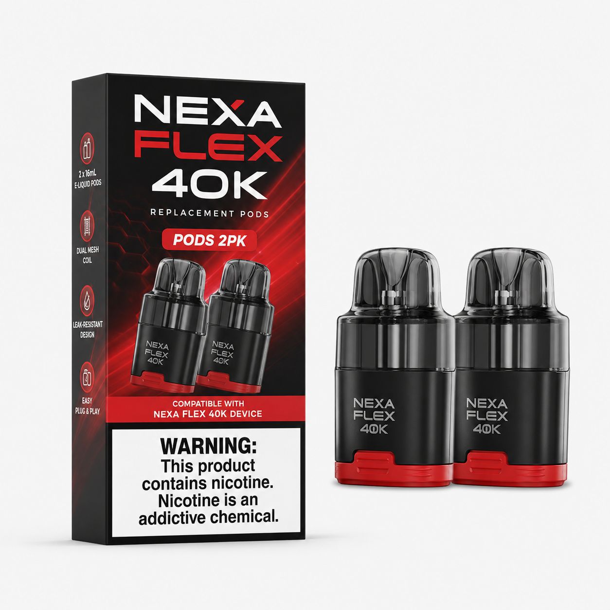 Nexa Flex 40K Replacement Pods - 2 Pack