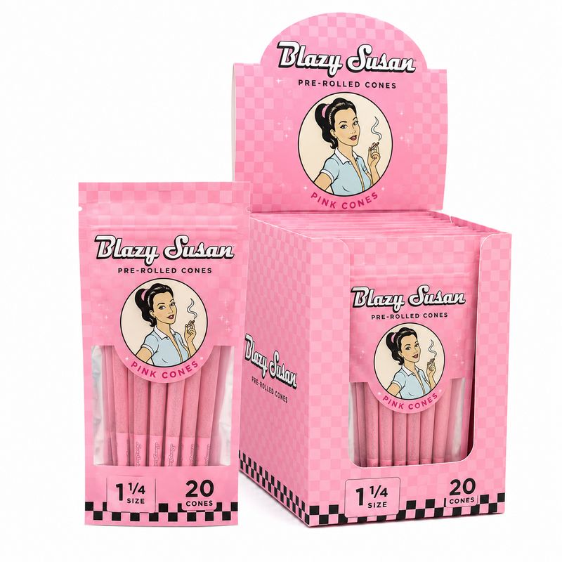 Blazy Susan Pink 1 1/4 Pre-Rolled Cones - 20 Count