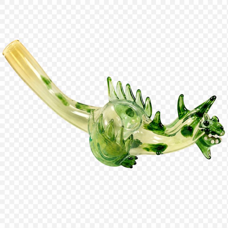 Greenhouse Green Dragon Character Glass Pipe