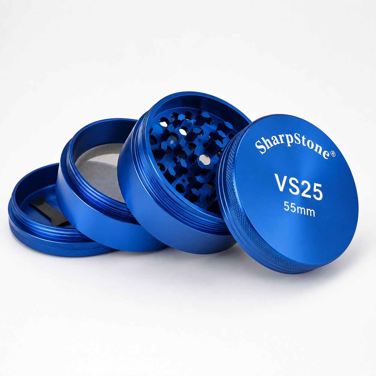 SharpStone VS25 4-Piece Grinder 55mm - Blue