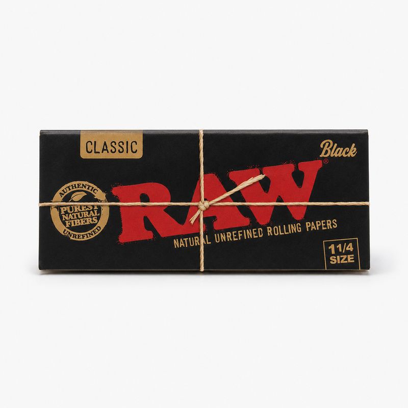 RAW Black Classic 1 1/4 Rolling Papers - 50 Count