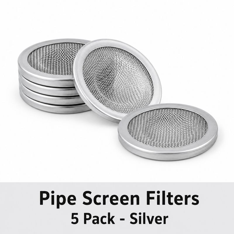 Pipe Screen Filters - 5 Pack silver