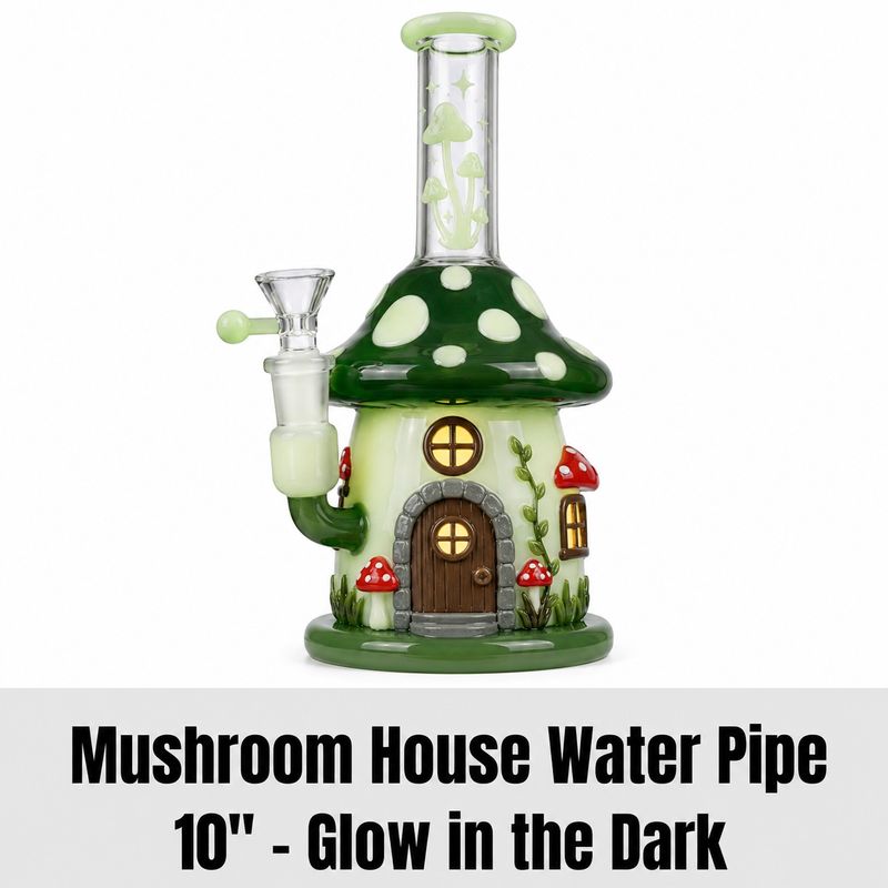 Mushroom House Water Pipe - 9"