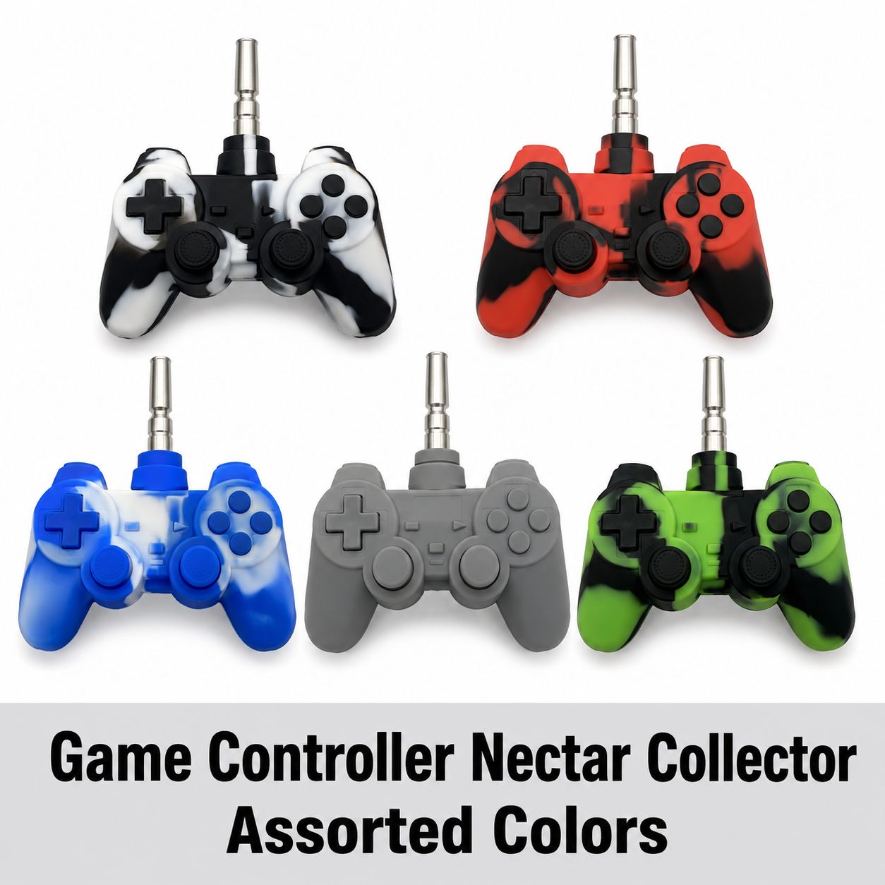 Silicone Game Controller Nectar Collector with Metal Tip