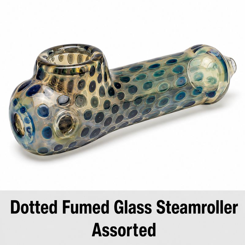 High Point Glass Dotted Fumed Glass Steamroller