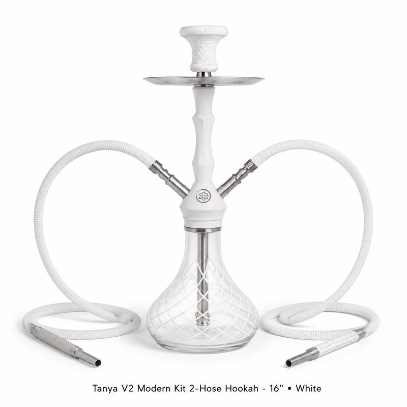 Tanya V2 Modern Kit 2-Hose Hookah - 16" White