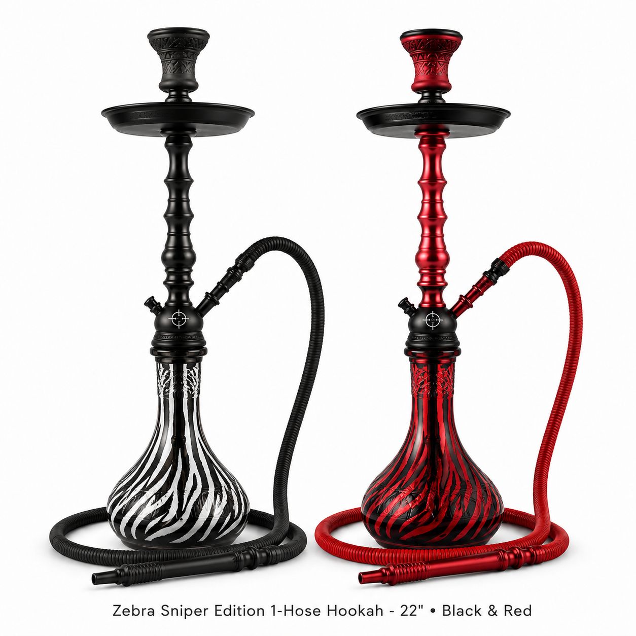 Zebra Sniper Edition 1-Hose Hookah - 22"