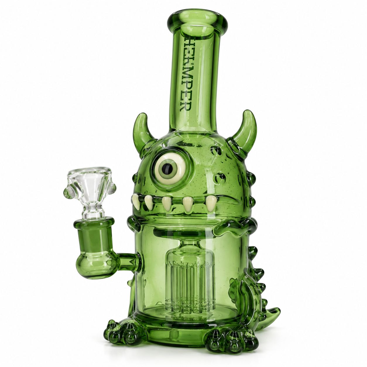 Hemper Space Monster Green Perc Water Pipe - 7"
