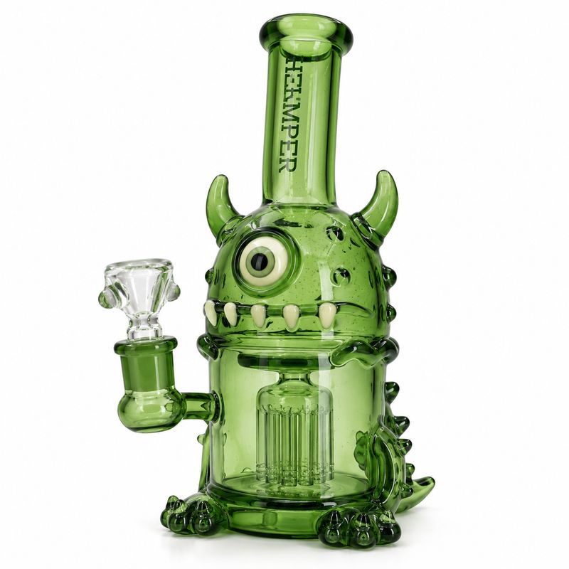 Hemper Space Monster Green Perc Water Pipe - 7"