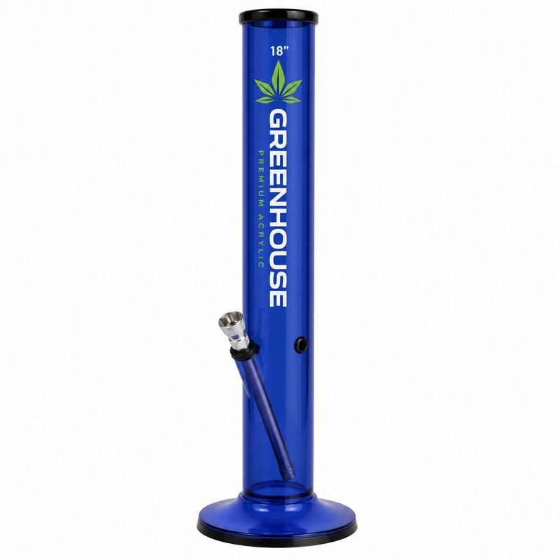 Greenhouse Acrylic Water Pipe - 2" x 18" assorted colors