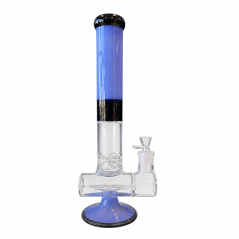 14" Blue Orbit Sideways Perc Glass Water Pipe